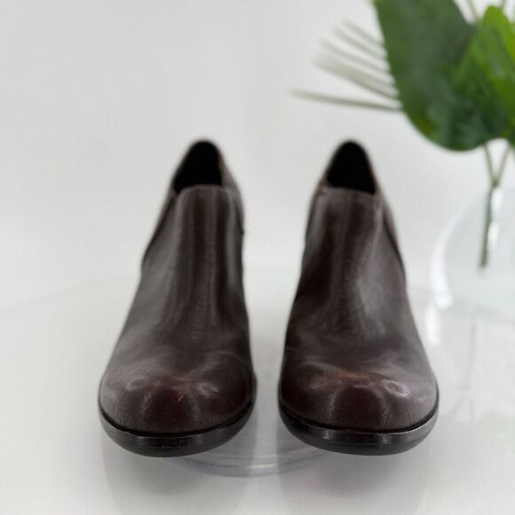 Kork Ease Natalya Women's 8 M Brown Leather Zip Wedge Ankle Bootie Shoes - Picture 4 of 14